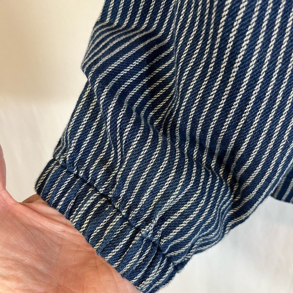 J.Crew Mercantile Blazer Jacket Single Button Navy Stripe Cotton Size Medium - Picture 9 of 11